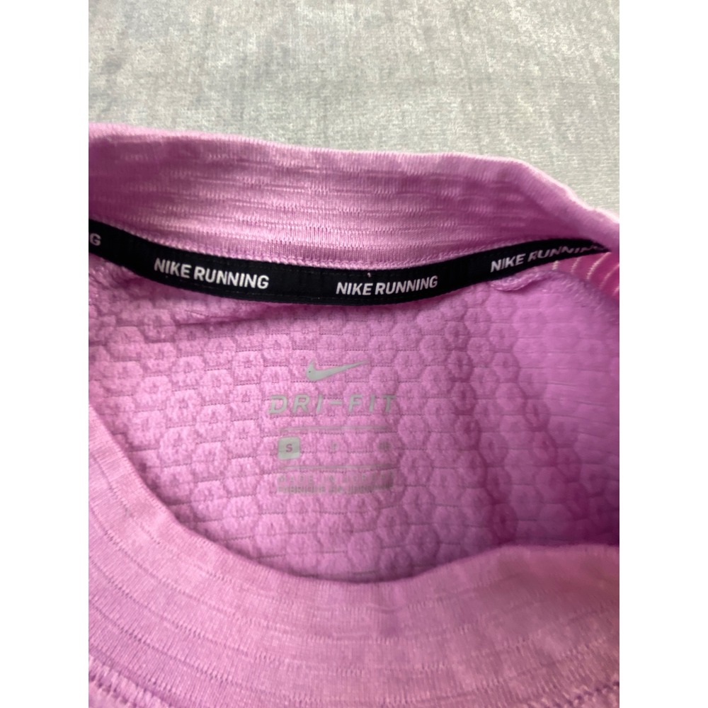 Nike Running Dri-FIT Purple Textured Honeycomb Long Sleeve Training Top Womens S - Picture 5 of 6